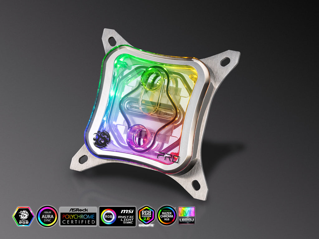 Bitspower CPU Block Summit M Pro - Crystal (LGA1700/1200/115X) V Y R A L