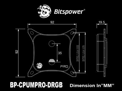 Bitspower CPU Block Summit M Pro - Crystal (LGA1700/1200/115X) V Y R A L
