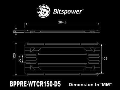 Bitspower Premium Cuboid Reservoir 150 (D5) V Y R A L