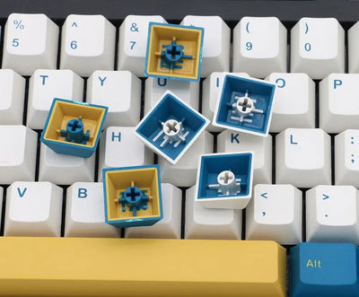 126 Key Blue and Gold Keycaps Vyral