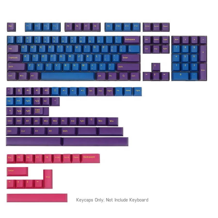 140 Key Pink, Blue, and Purple Keycap Set Vyral