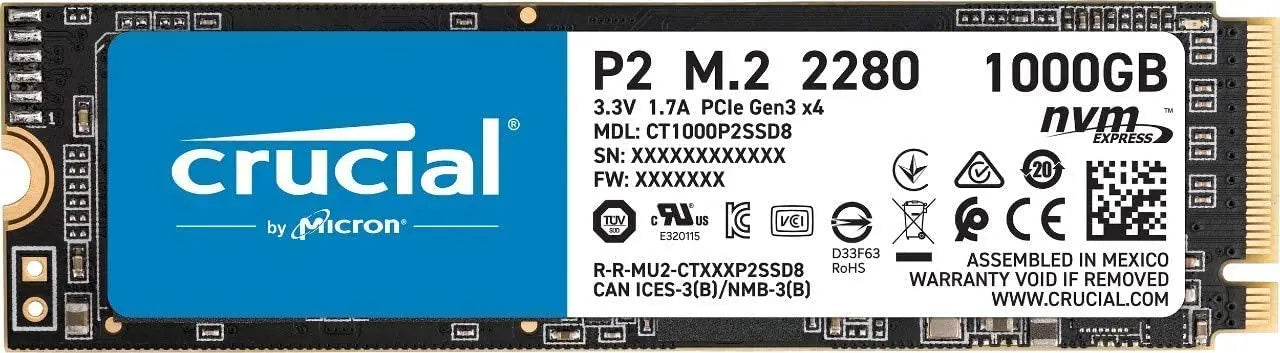 Crucial 1 TB Internal SSD (3D NAND, NVMe, PCIe, M.2) Vyral