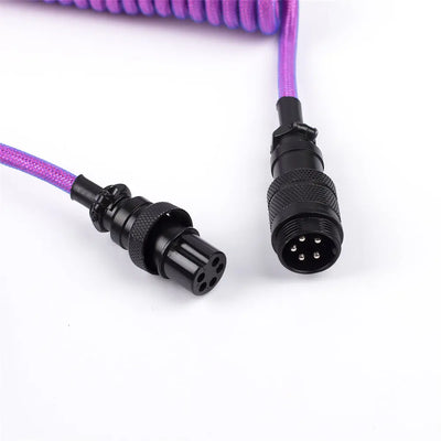 Dark Red Custom Coiled Type C USB Cable for Keyboard Vyral