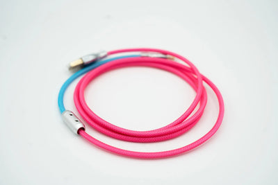 Pink and Blue Straight Cables Type C USB for Keyboard Vyral