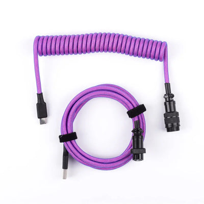 Purple Custom Coiled Type C USB Cable for Keyboard Vyral