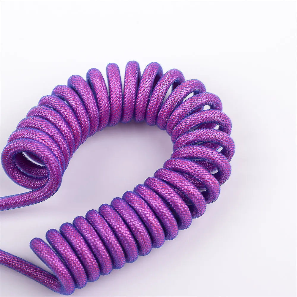 Purple Custom Coiled Type C USB Cable for Keyboard Vyral
