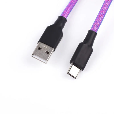 Purple Custom Coiled Type C USB Cable for Keyboard Vyral