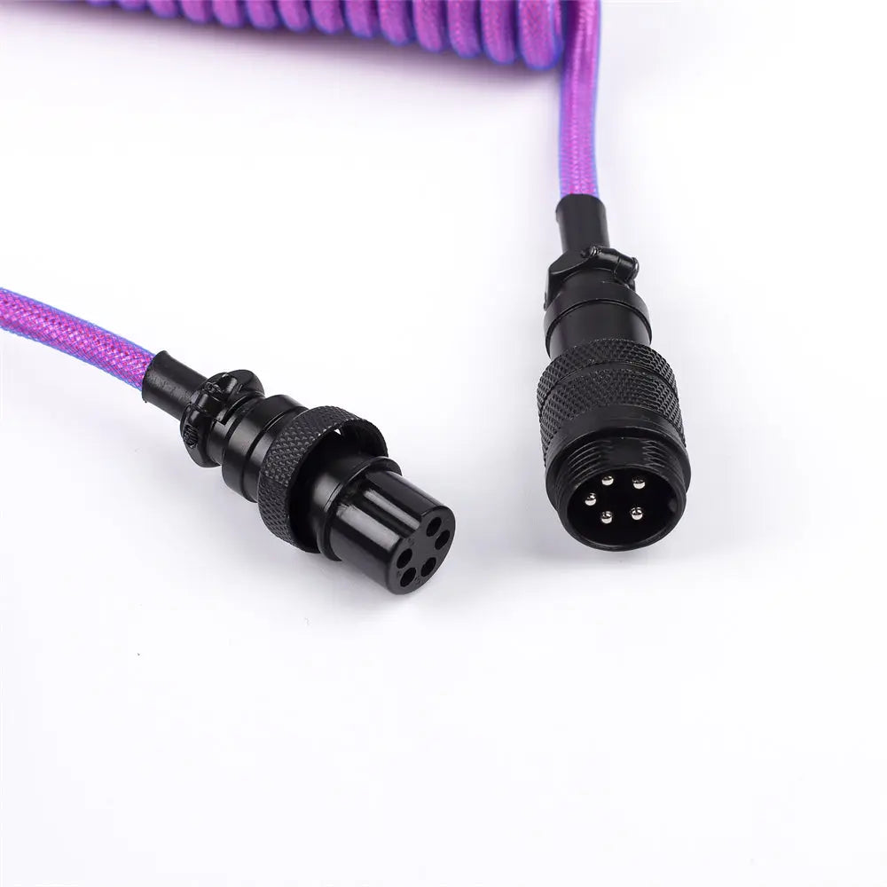 Purple Custom Coiled Type C USB Cable for Keyboard Vyral