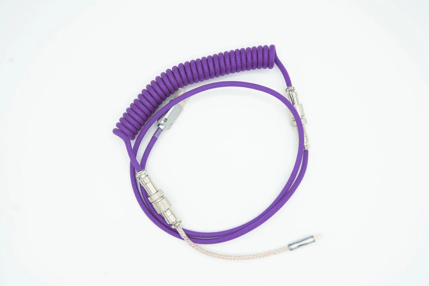 Purple Light up Custom Coiled Type C USB Cable for Keyboard Vyral