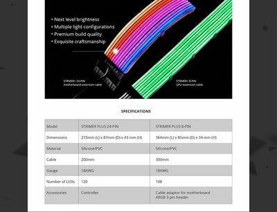 RGB Strimmer PLUS KIT 8+24Pin Tech Rxco