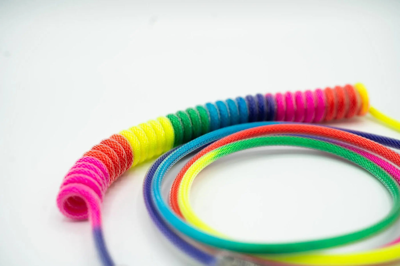 Rainbow Custom Coiled Type C USB Cable for Keyboard Vyral