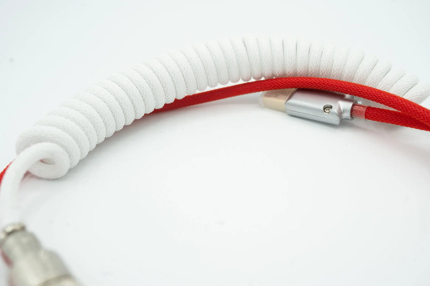Red and White Light up Custom Coiled Type C USB Cable for Keyboard Vyral