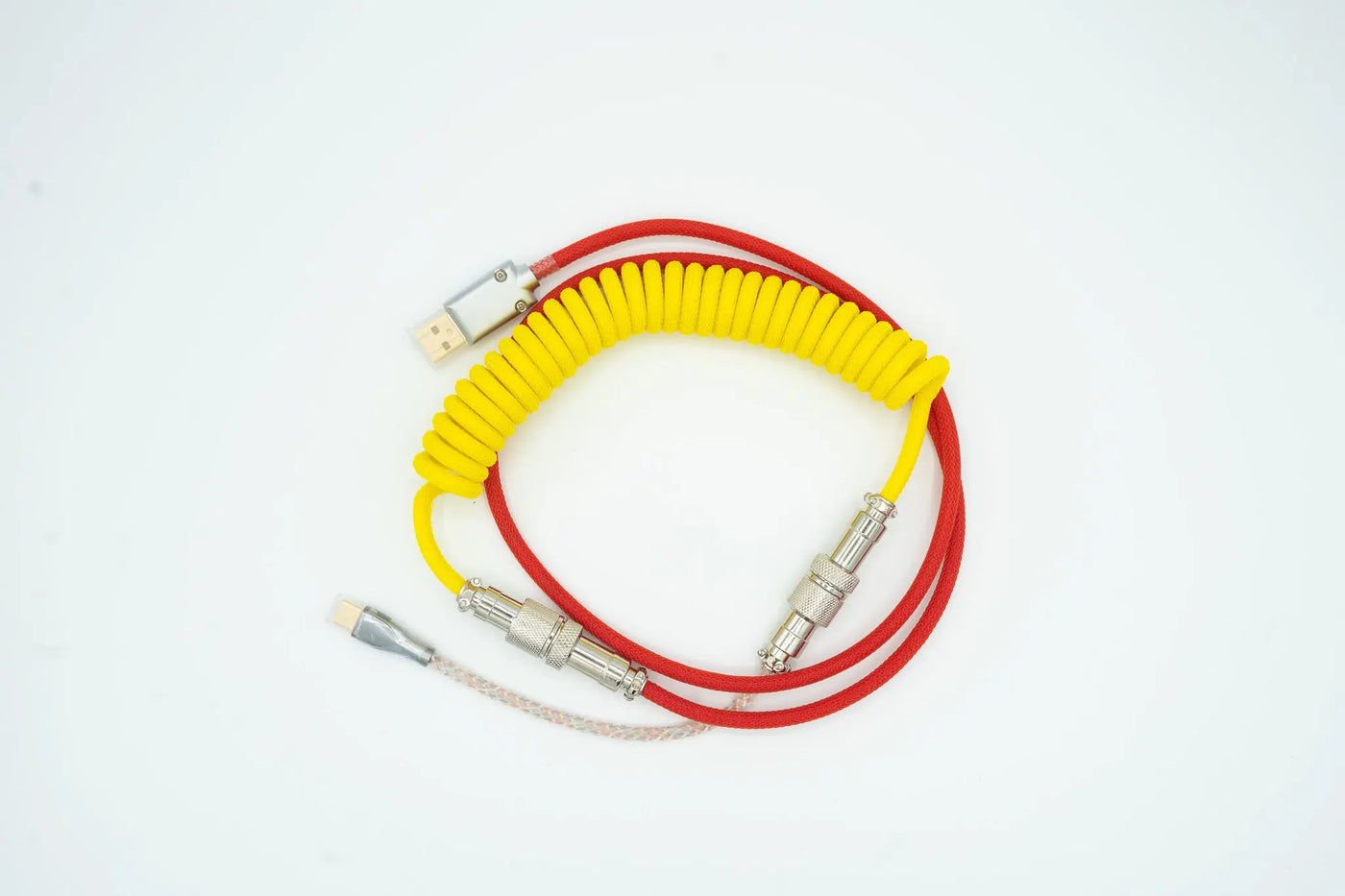 Red and Yellow Light up Custom Coiled Type C USB Cable for Keyboard Vyral