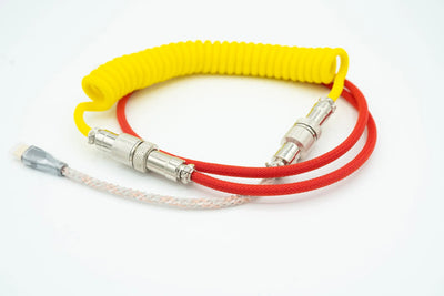 Red and Yellow Light up Custom Coiled Type C USB Cable for Keyboard Vyral