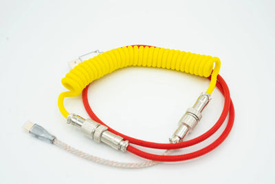 Red and Yellow Light up Custom Coiled Type C USB Cable for Keyboard Vyral