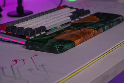 Resin Wood Keyboard Wrist Rest - Green Vyral
