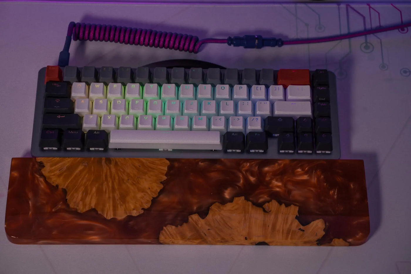Resin Wood Keyboard Wrist Rest - Red Vyral