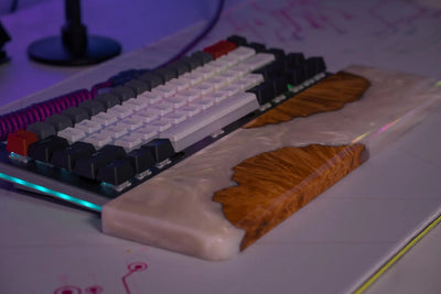 Resin Wood Keyboard Wrist Rest - White Vyral