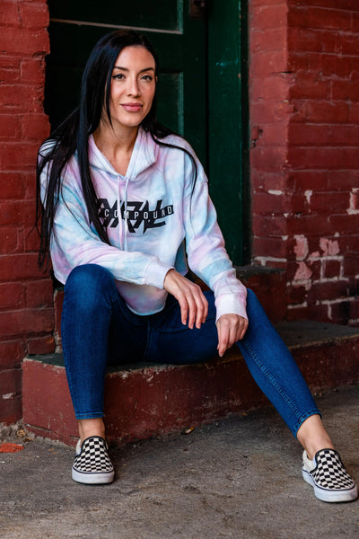 Vyral Compound Cropped Hoodie - Cotton Candy Tie Die Vyral