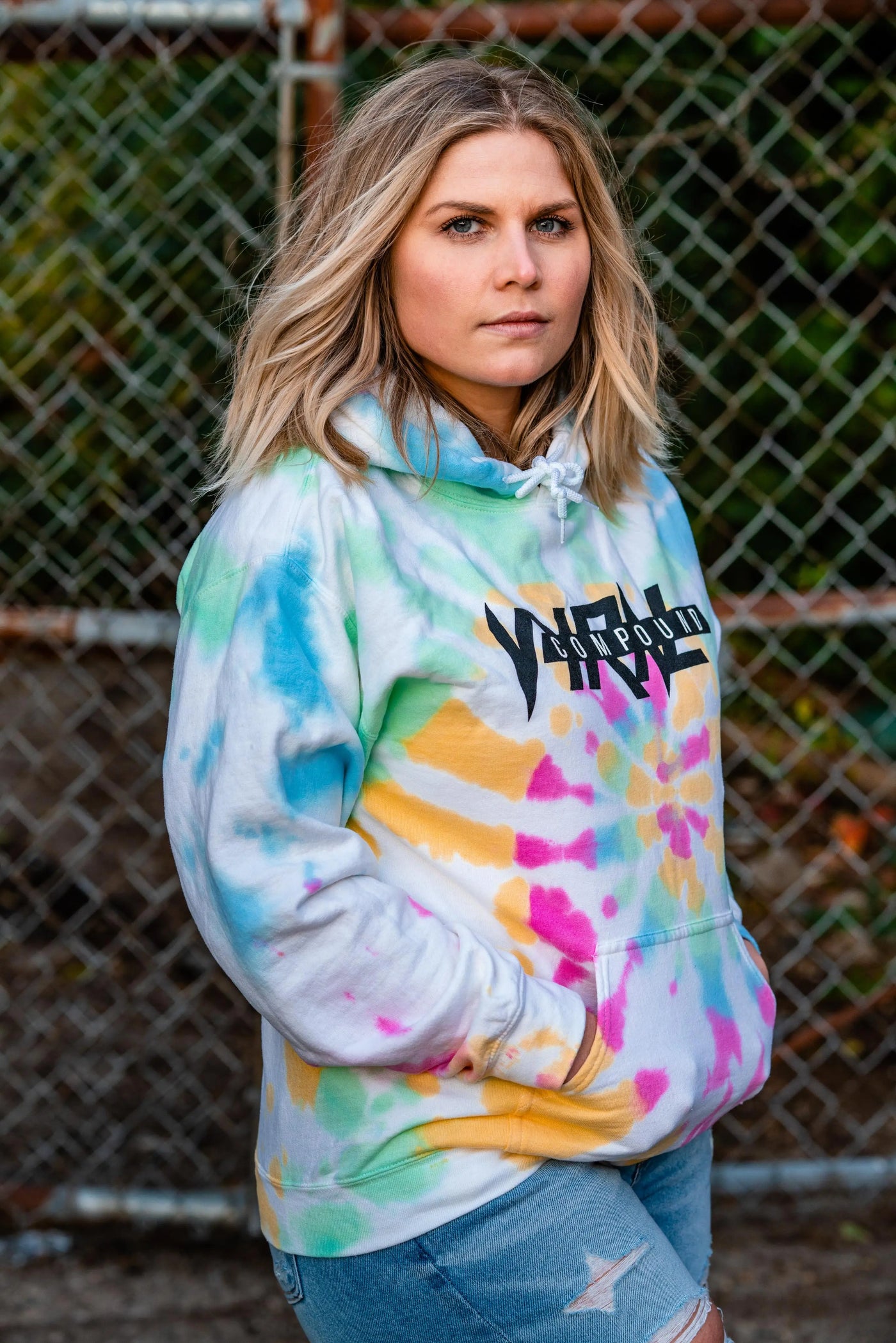 Vyral Hoodie - Vintage Rainbow Tie Die Vyral