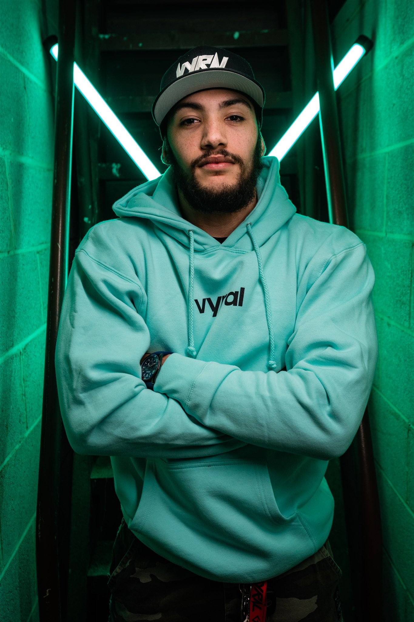 Pastel Blue Retro Vyral Hoodie Vyral