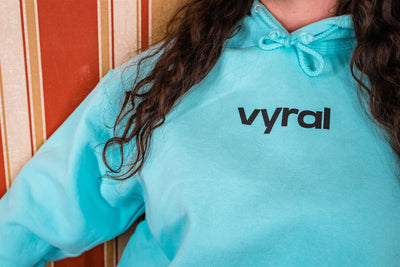 Pastel Blue Retro Vyral Hoodie Vyral