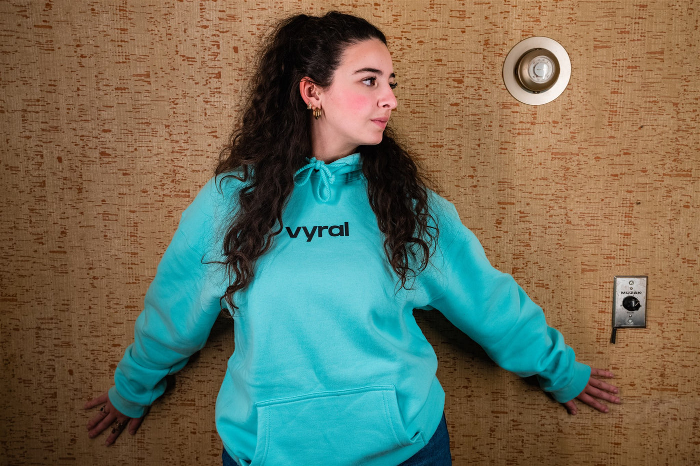 Pastel Blue Retro Vyral Hoodie Vyral