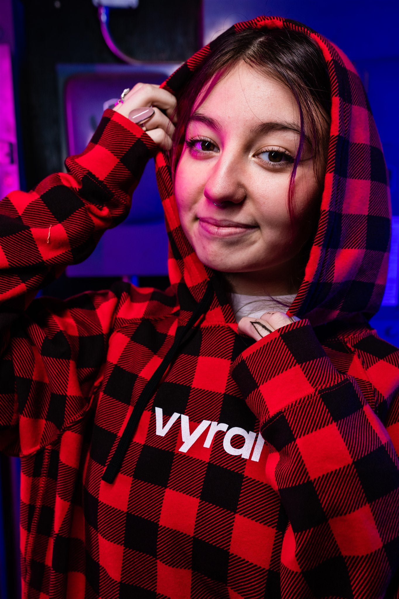 Buffalo Plaid Vyral Hoodie Vyral