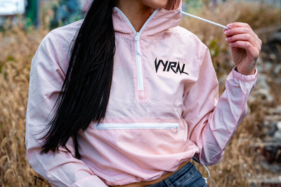 Women's Cropped Windbreaker - Salmon Pink Vyral